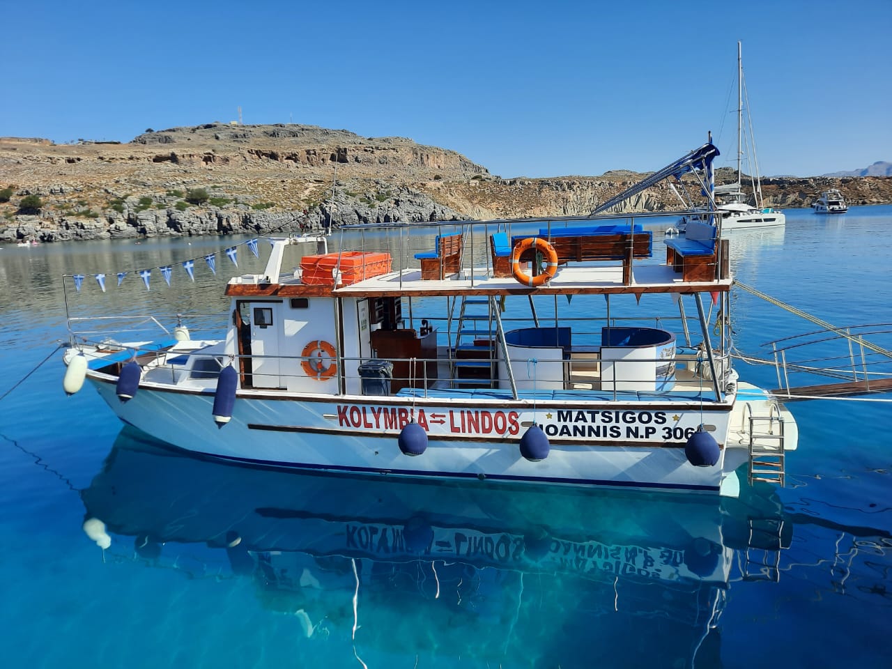 Kolymbia to Lindos: Boat Cruise with Swims & Free Time in Lindos