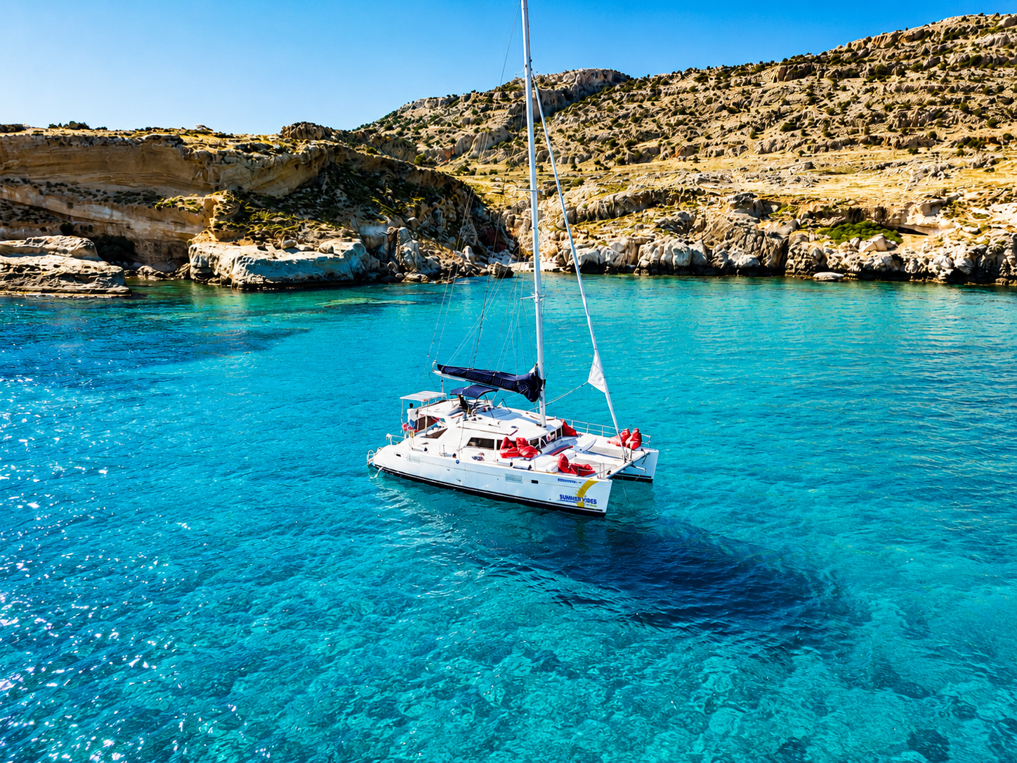 Kolymbia: All-Inclusive Swim & Snorkelling Catamaran Cruise
